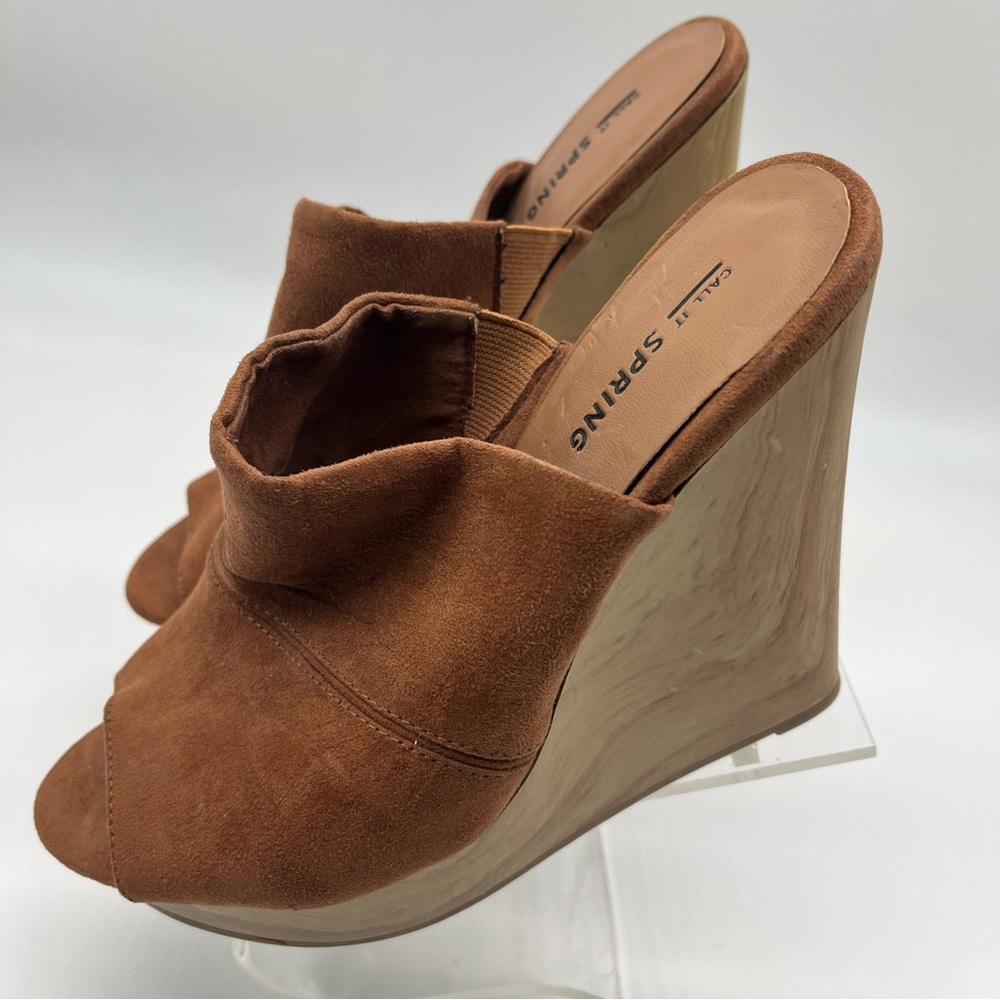 Call It Spring Brown Women’s Wedge Sandals size 7